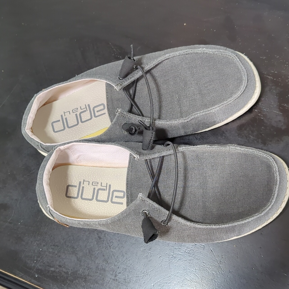 HeyDude Wendy Chambray Off Black Size 10 - Excellent Condition!